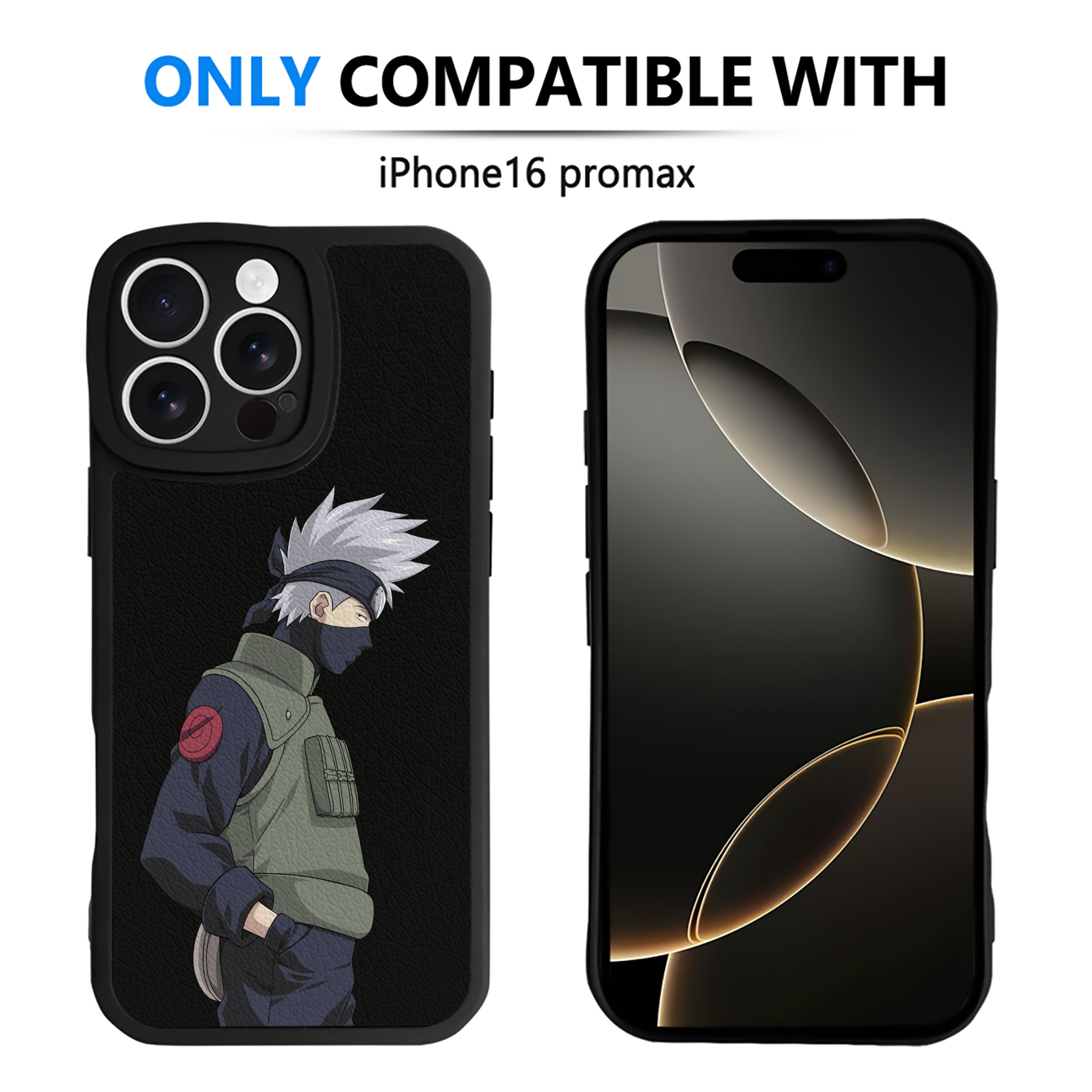 （画像用） NARUTO -ナルト- はたけ カカシ Hatake Kakashi 【iPhone 16シリーズ対応】シリコンスマホケース（レザー調） 材質：シリコン